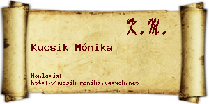 Kucsik Mónika névjegykártya